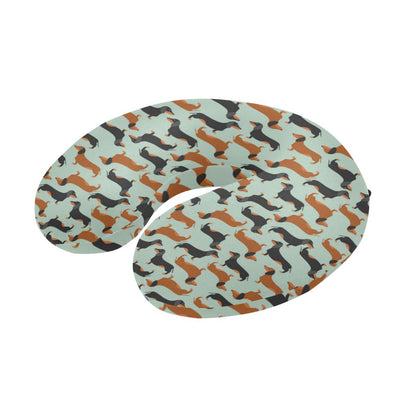 Dachshund Cute Print Pattern U-Shaped Travel Neck Pillow-JTAMIGO.COM