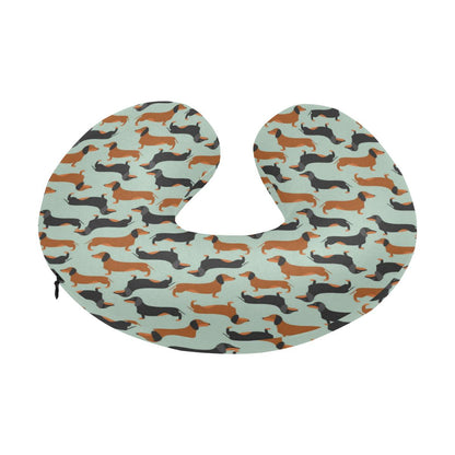 Dachshund Cute Print Pattern U-Shaped Travel Neck Pillow-JTAMIGO.COM