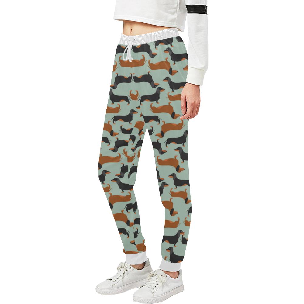 Dachshund Cute Print Pattern Unisex Casual Sweatpants (Model L11)-JTAMIGO.COM