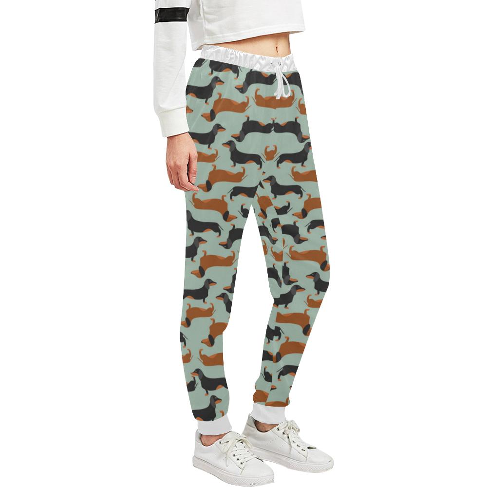 Dachshund Cute Print Pattern Unisex Casual Sweatpants (Model L11)-JTAMIGO.COM