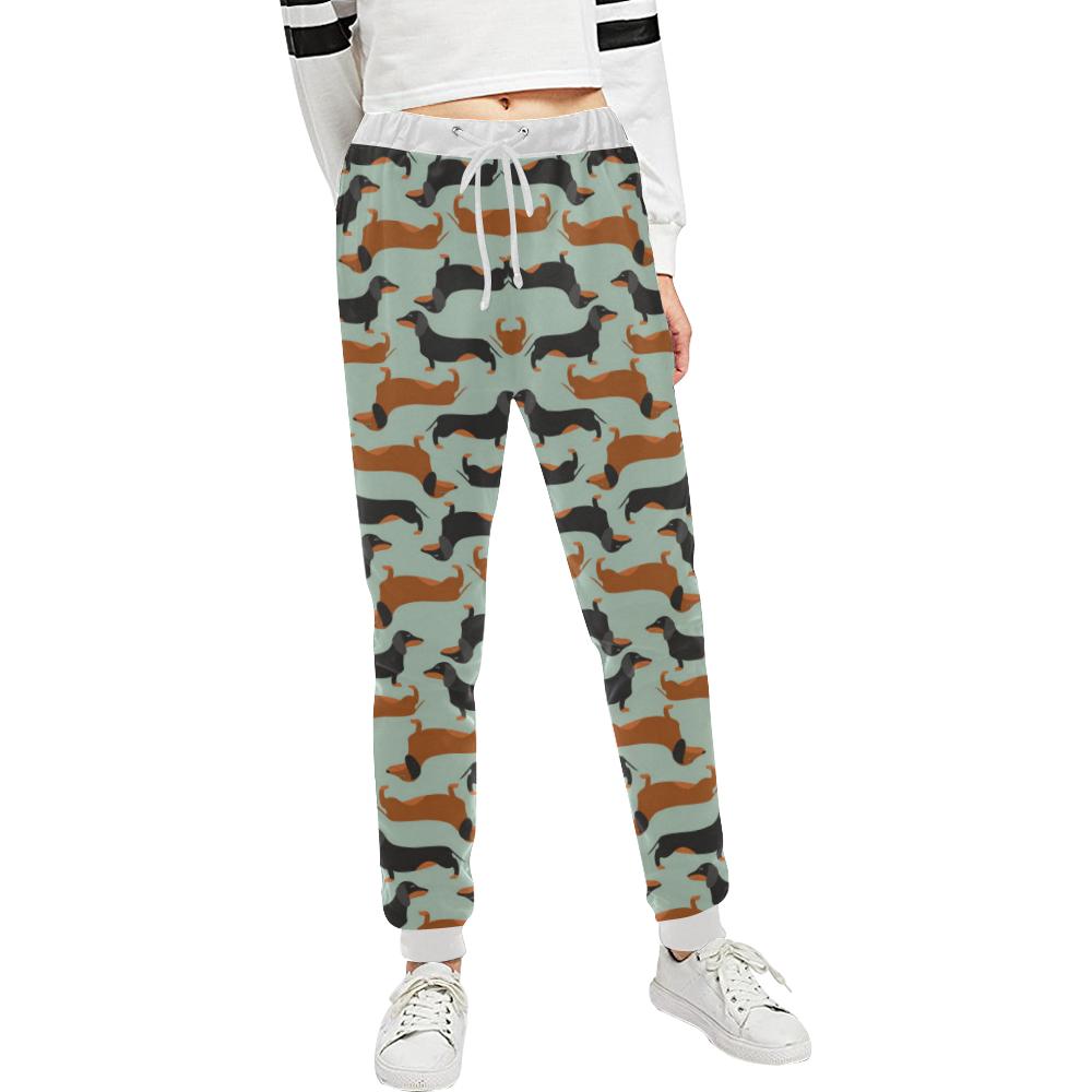 Dachshund Cute Print Pattern Unisex Casual Sweatpants (Model L11)-JTAMIGO.COM