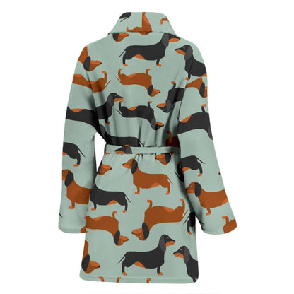 Dachshund Cute Print Pattern Women Bath Robe-JTAMIGO.COM