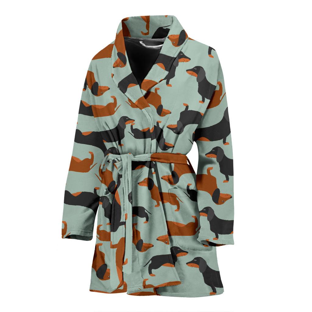 Dachshund Cute Print Pattern Women Bath Robe-JTAMIGO.COM