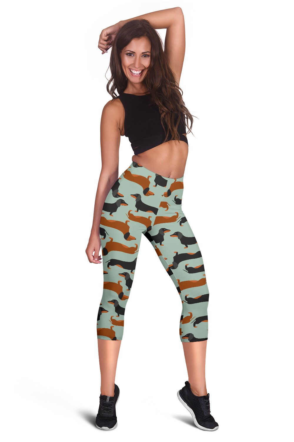 Dachshund Cute Print Pattern Women Capris