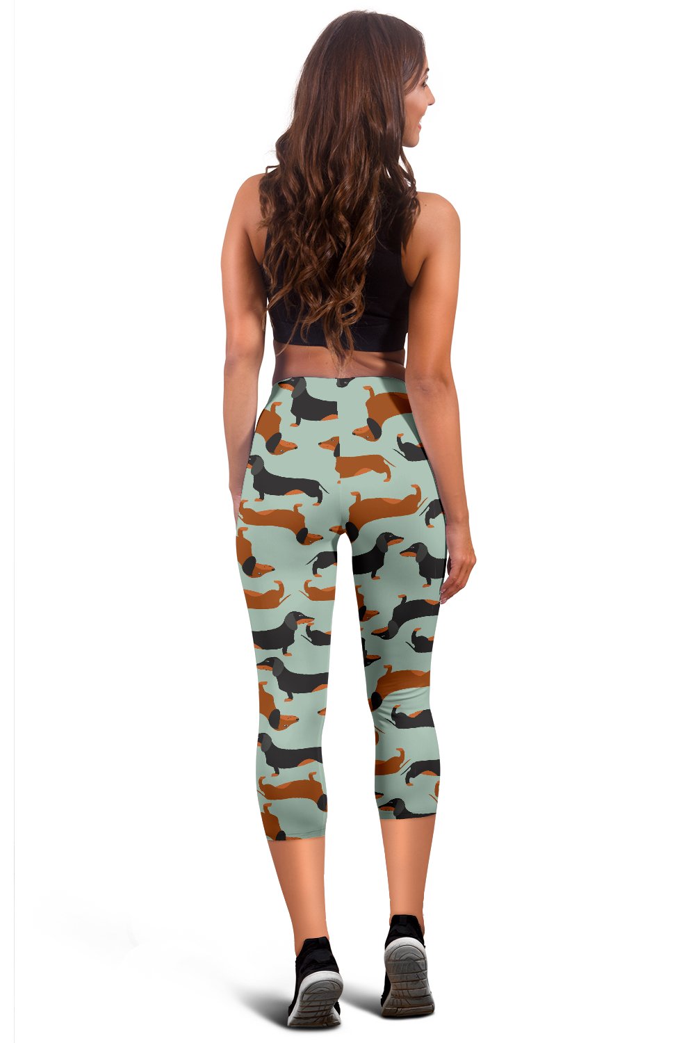 Dachshund Cute Print Pattern Women Capris