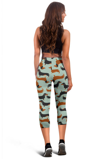 Dachshund Cute Print Pattern Women Capris
