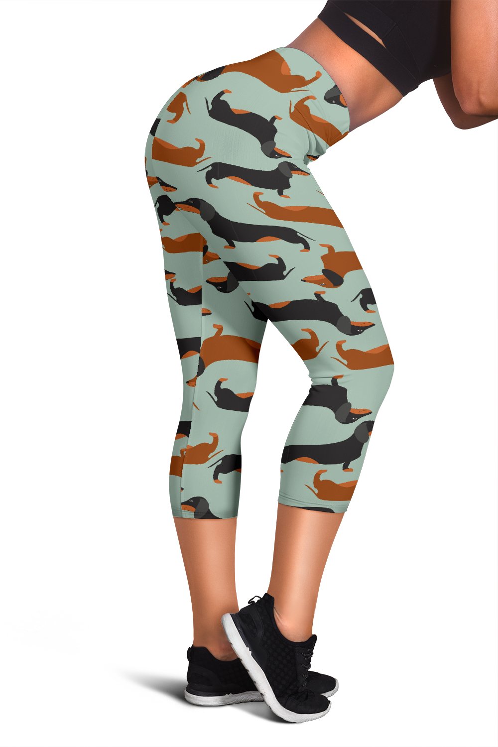 Dachshund Cute Print Pattern Women Capris