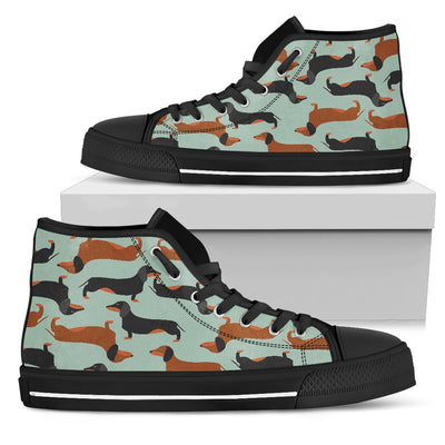 Dachshund Cute Print Pattern Women High Top Shoes