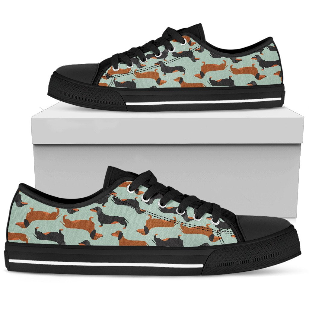 Dachshund Cute Print Pattern Women Low Top Shoes