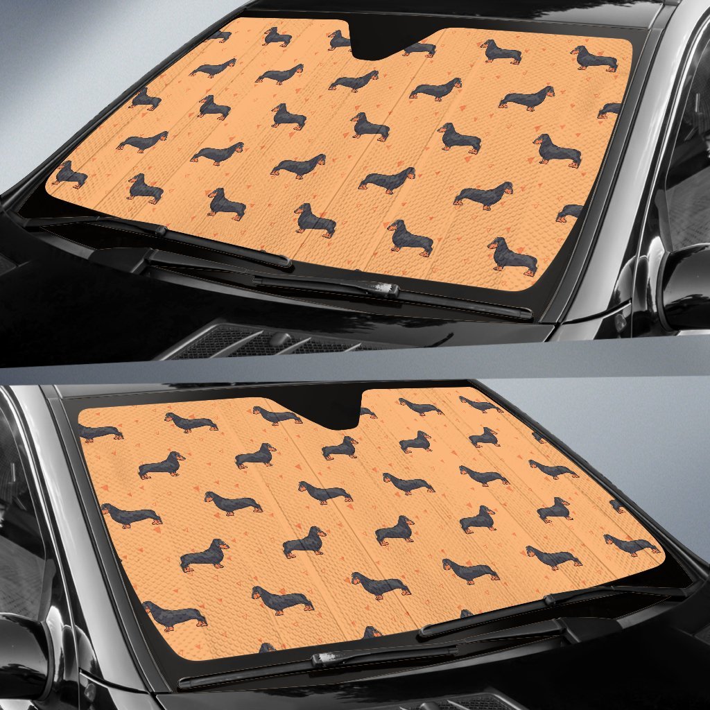 Dachshund Draw Print Pattern Car Sun Shade For Windshield