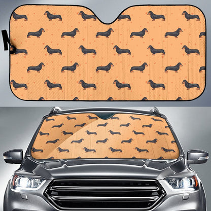 Dachshund Draw Print Pattern Car Sun Shade For Windshield