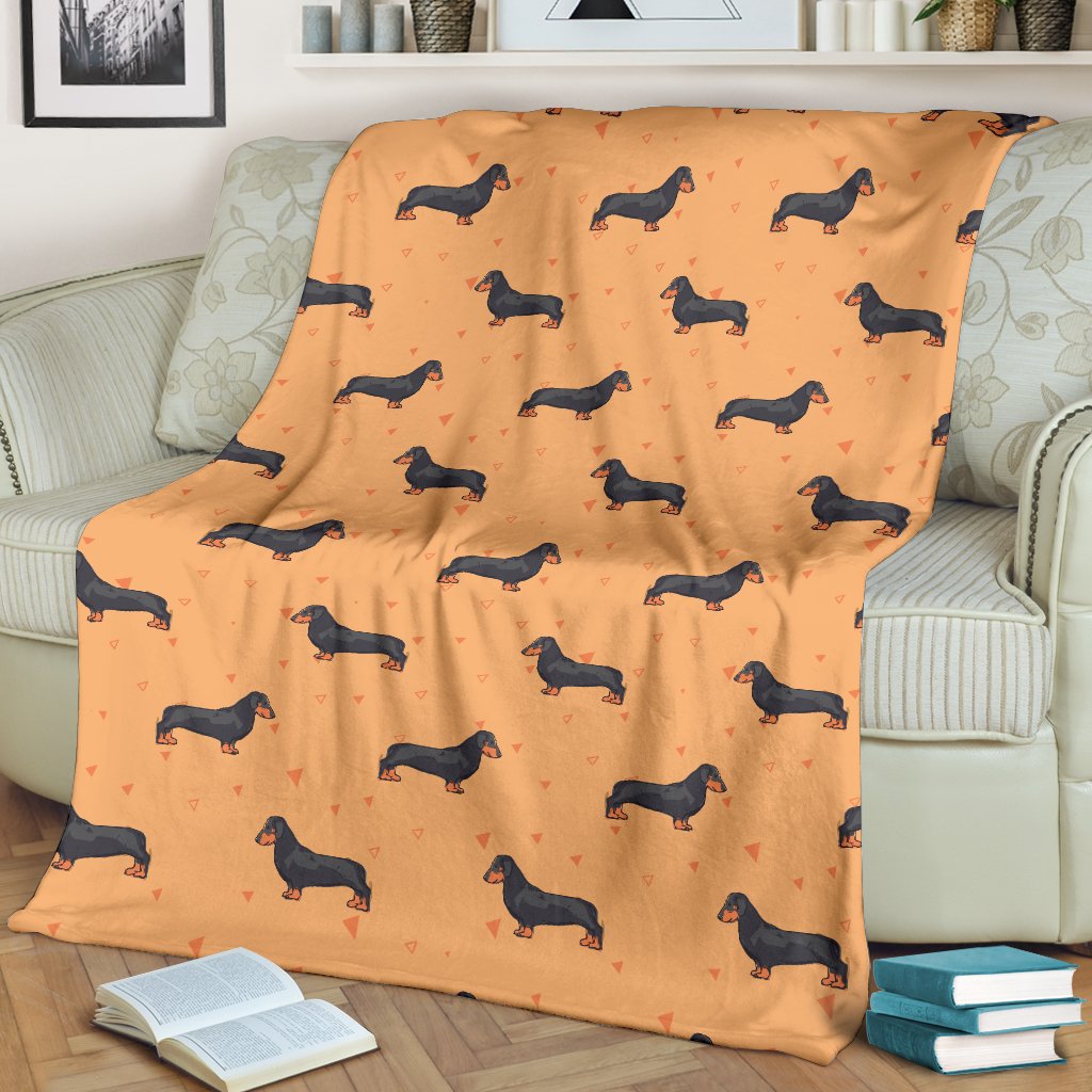 Dachshund Draw Print Pattern Fleece Blanket