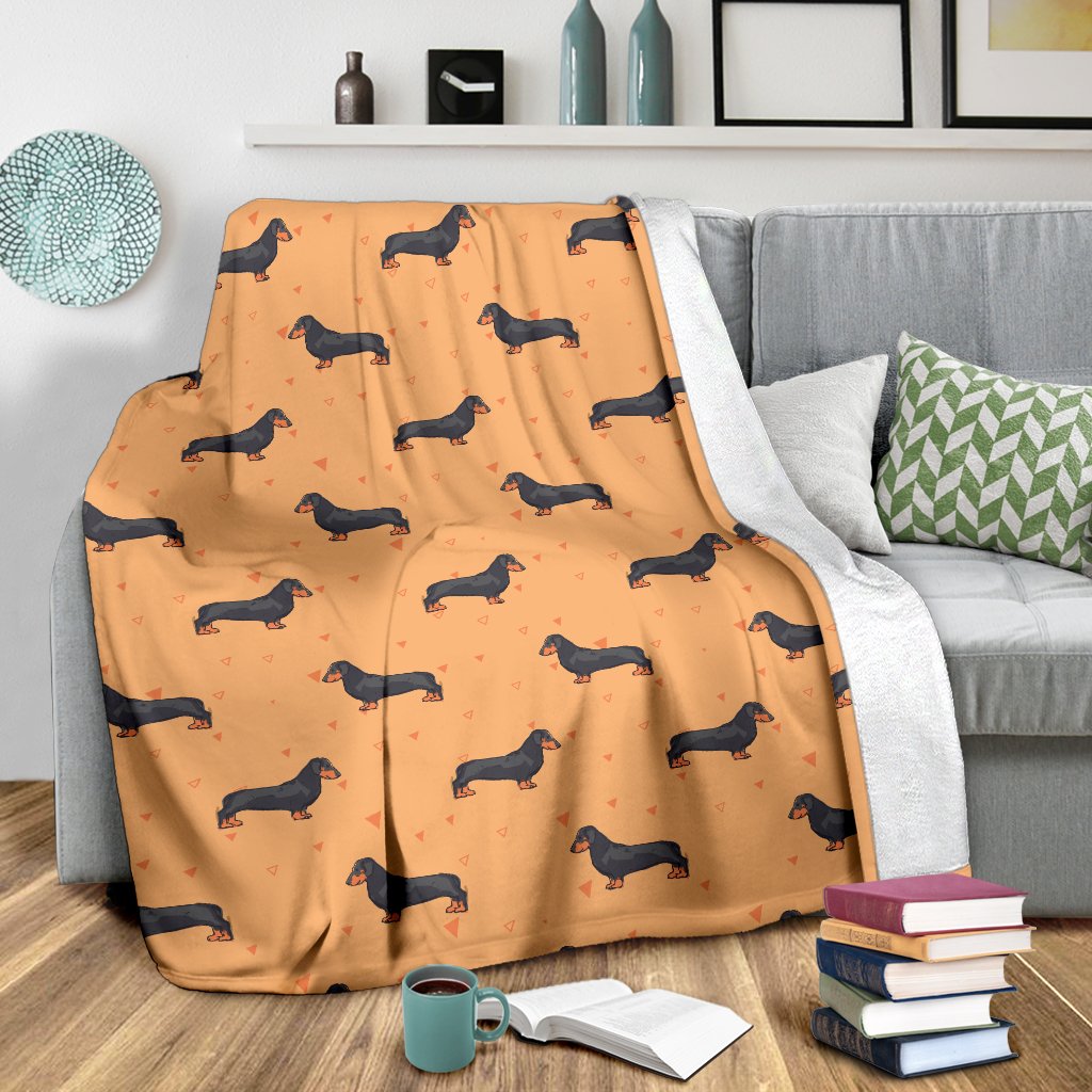 Dachshund Draw Print Pattern Fleece Blanket