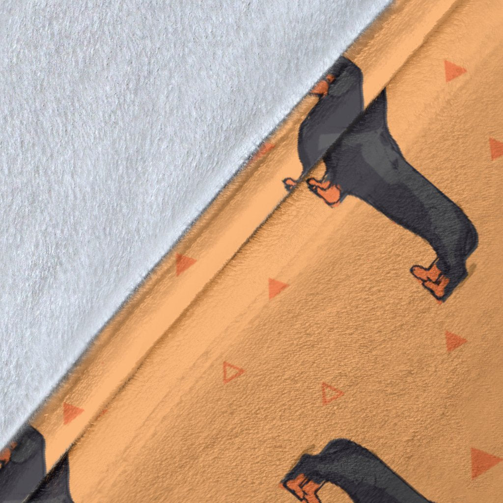 Dachshund Draw Print Pattern Fleece Blanket