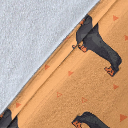 Dachshund Draw Print Pattern Fleece Blanket