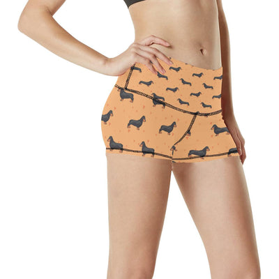 Dachshund Draw Print Pattern High Waisted Spandex Shorts-JTAMIGO.COM