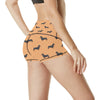 Dachshund Draw Print Pattern High Waisted Spandex Shorts-JTAMIGO.COM