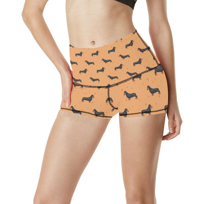 Dachshund Draw Print Pattern High Waisted Spandex Shorts-JTAMIGO.COM