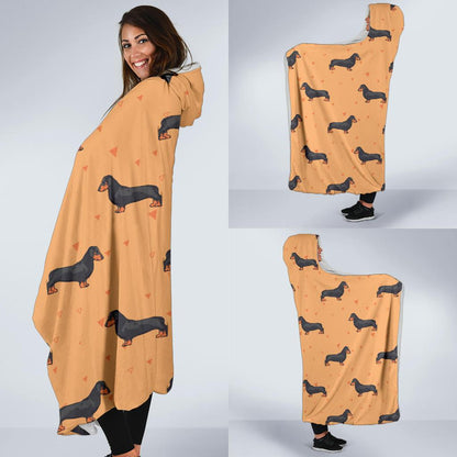 Dachshund Draw Print Pattern Hooded Blanket-JTAMIGO.COM