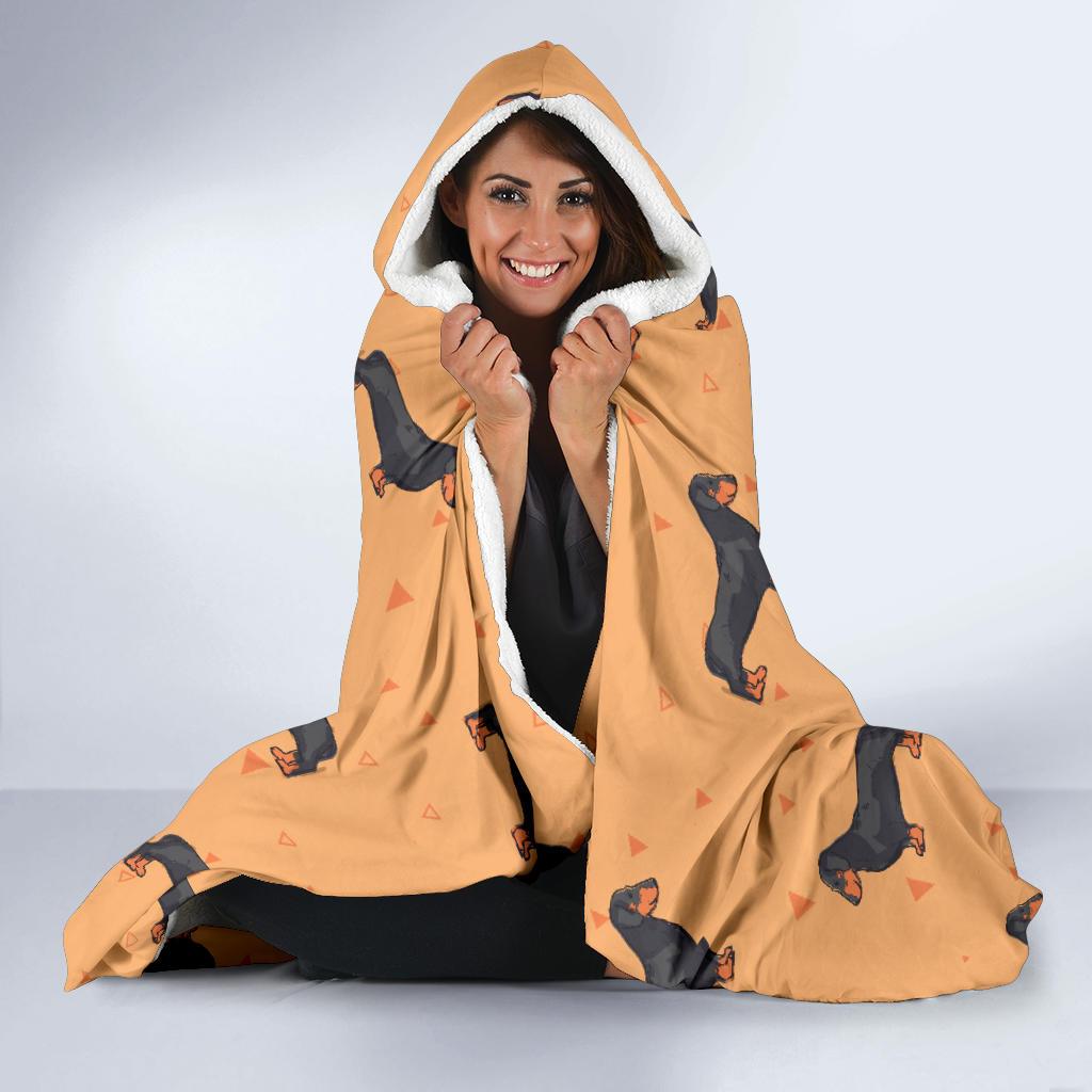 Dachshund Draw Print Pattern Hooded Blanket-JTAMIGO.COM