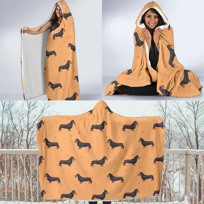 Dachshund Draw Print Pattern Hooded Blanket-JTAMIGO.COM