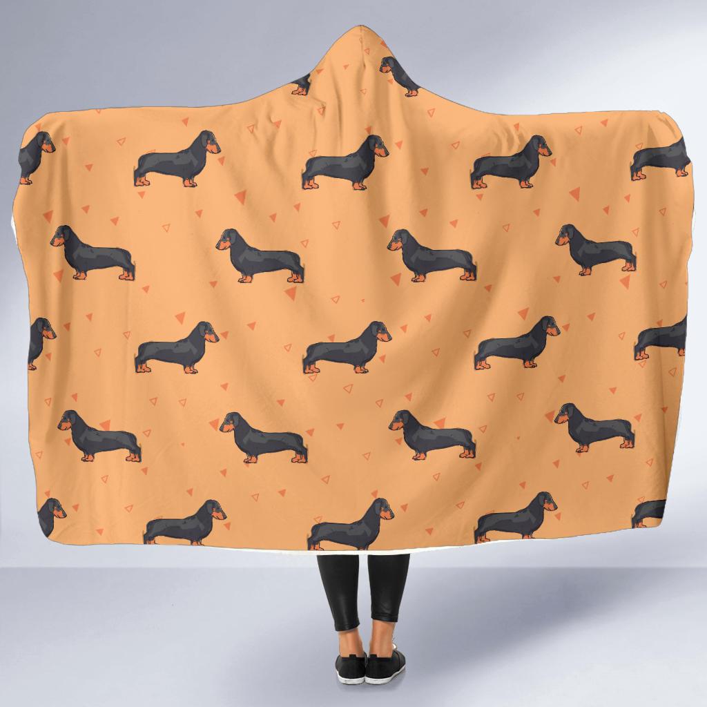 Dachshund Draw Print Pattern Hooded Blanket-JTAMIGO.COM