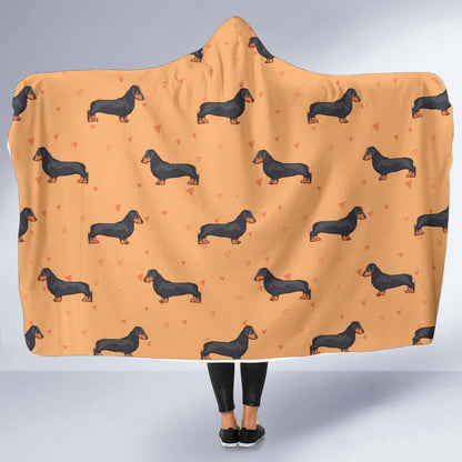 Dachshund Draw Print Pattern Hooded Blanket-JTAMIGO.COM