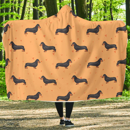 Dachshund Draw Print Pattern Hooded Blanket-JTAMIGO.COM