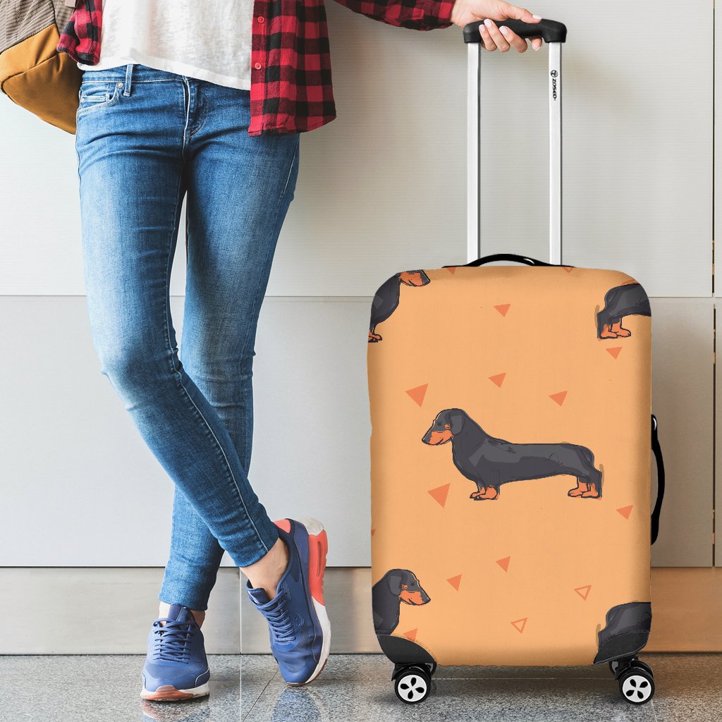 Dachshund Draw Print Pattern Luggage Cover Protector
