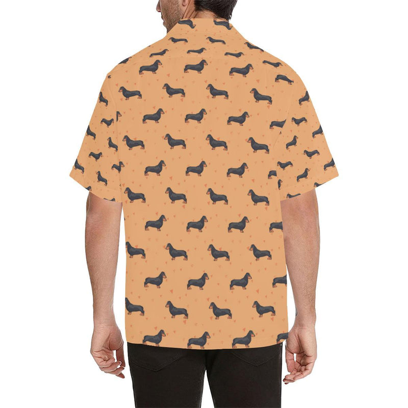 Dachshund Draw Print Pattern Men Aloha Hawaiian Shirt