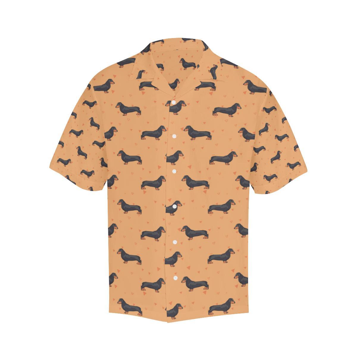 Dachshund Draw Print Pattern Men Aloha Hawaiian Shirt