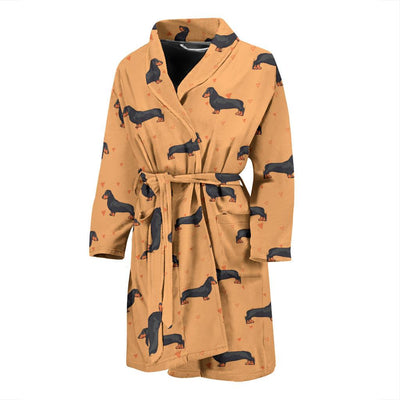 Dachshund Draw Print Pattern Men Bath Robe-JTAMIGO.COM