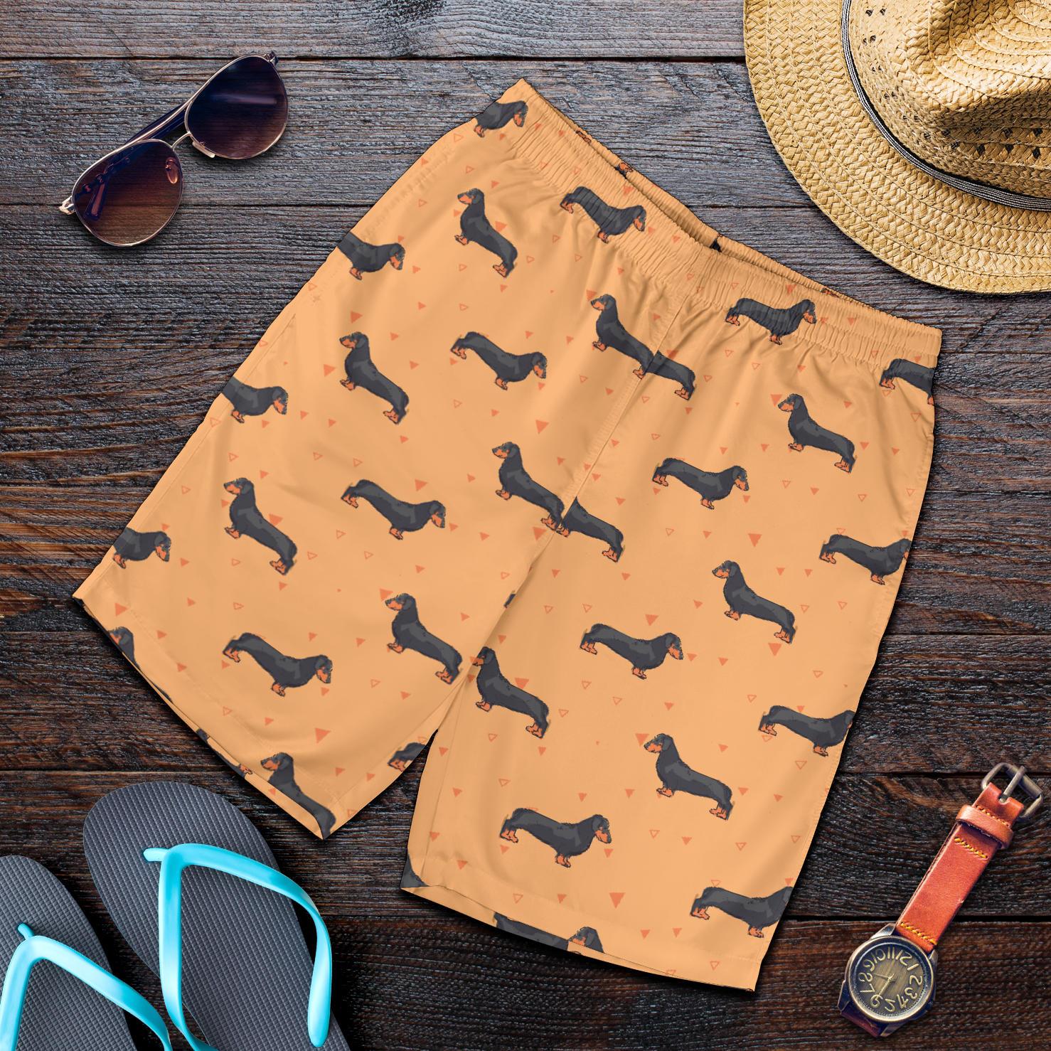 Dachshund Draw Print Pattern Mens Shorts-JTAMIGO.COM