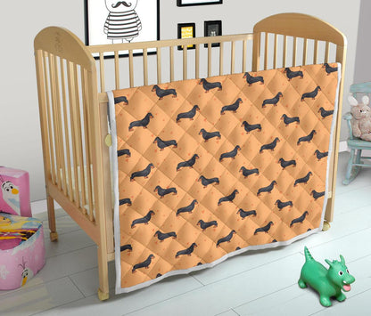 Dachshund Draw Print Pattern Premium Quilt-JTAMIGO.COM