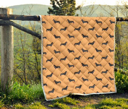 Dachshund Draw Print Pattern Premium Quilt-JTAMIGO.COM