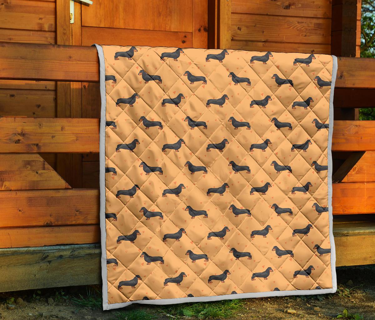 Dachshund Draw Print Pattern Premium Quilt-JTAMIGO.COM