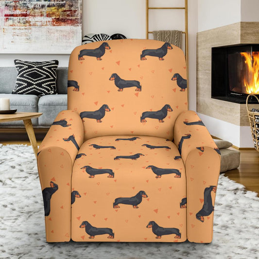 Dachshund Draw Print Pattern Single Sofa Slipcover -JTAMIGO.COM