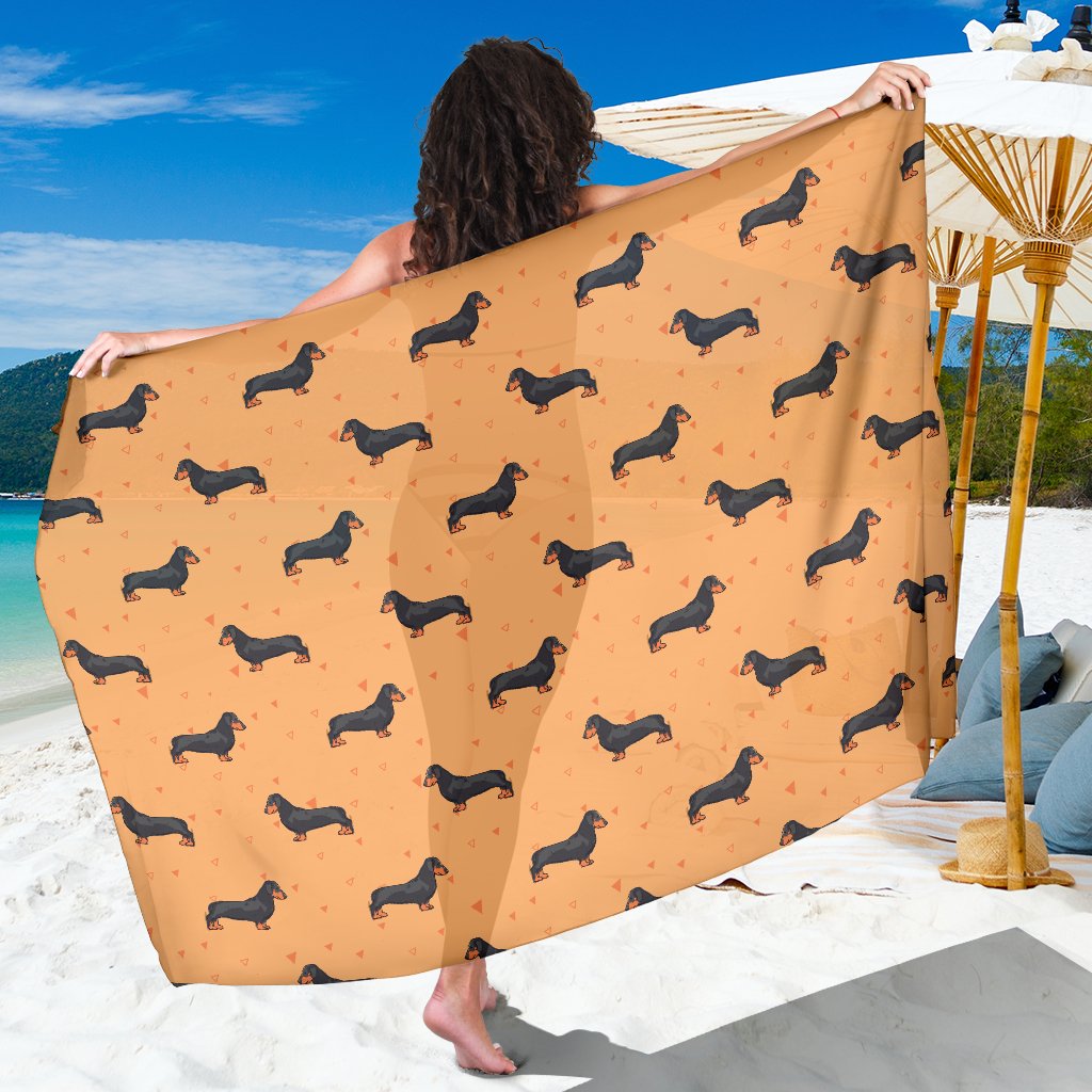 Dachshund Draw Print Pattern Sarong Pareo Wrap