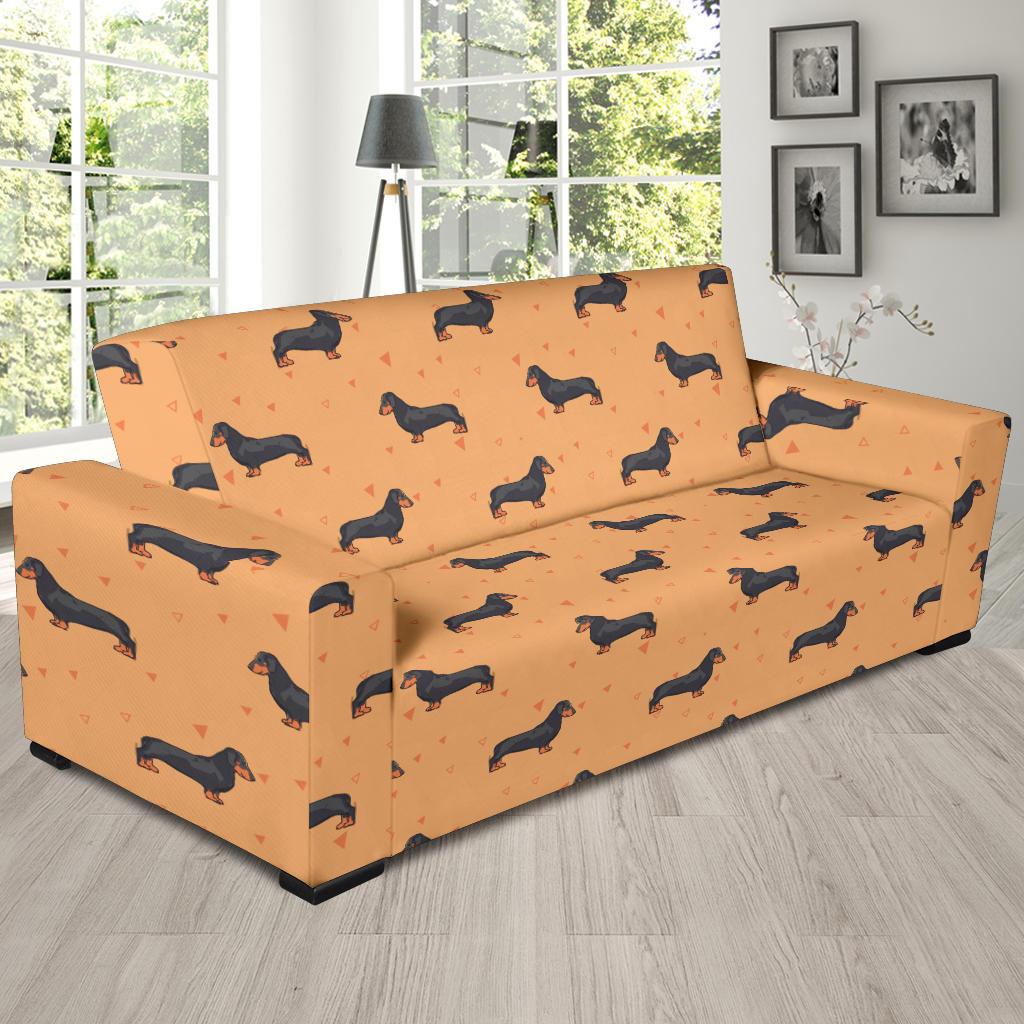 Dachshund Draw Print Pattern Sofa Slipcover-JTAMIGO.COM