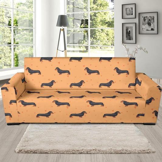 Dachshund Draw Print Pattern Sofa Slipcover-JTAMIGO.COM