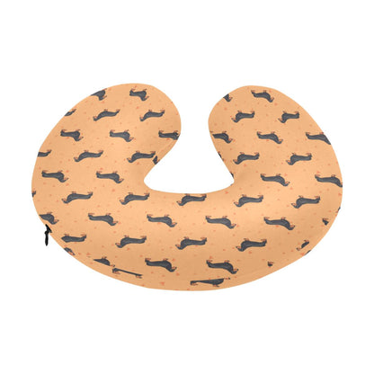 Dachshund Draw Print Pattern U-Shaped Travel Neck Pillow-JTAMIGO.COM