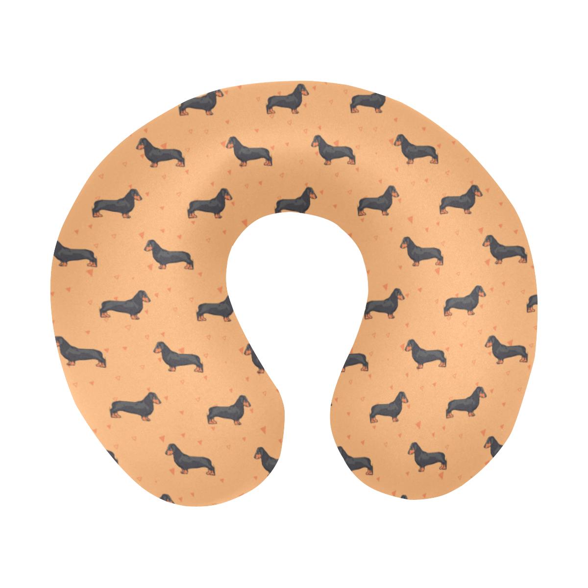 Dachshund Draw Print Pattern U-Shaped Travel Neck Pillow-JTAMIGO.COM