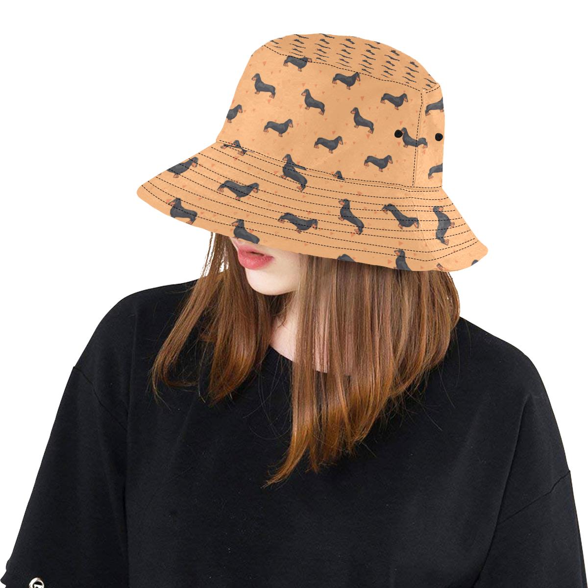 Dachshund Draw Print Pattern Unisex Bucket Hat