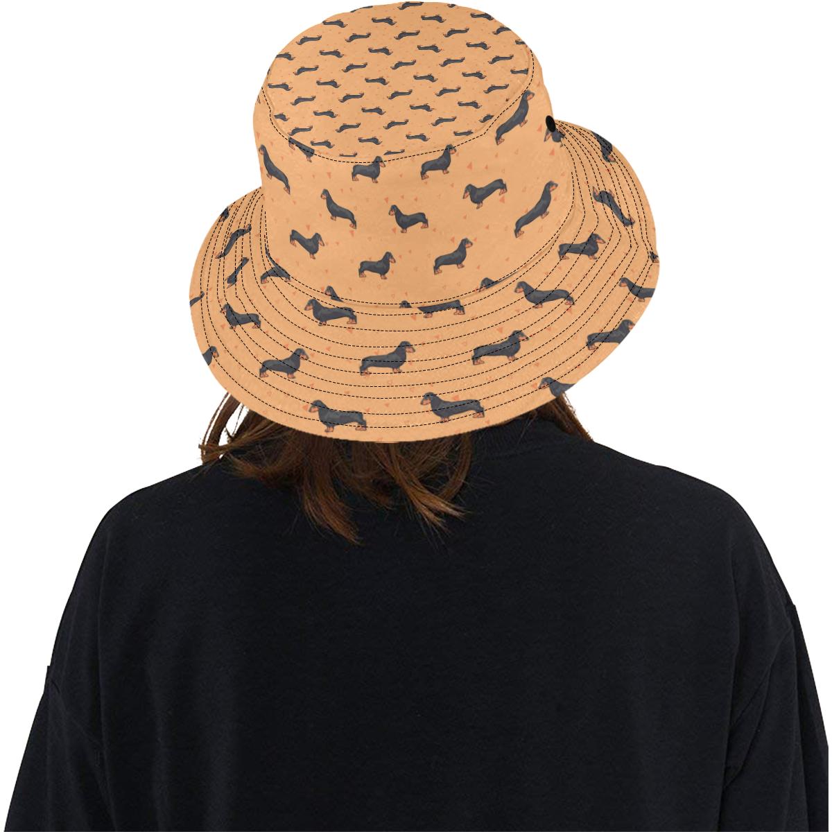 Dachshund Draw Print Pattern Unisex Bucket Hat