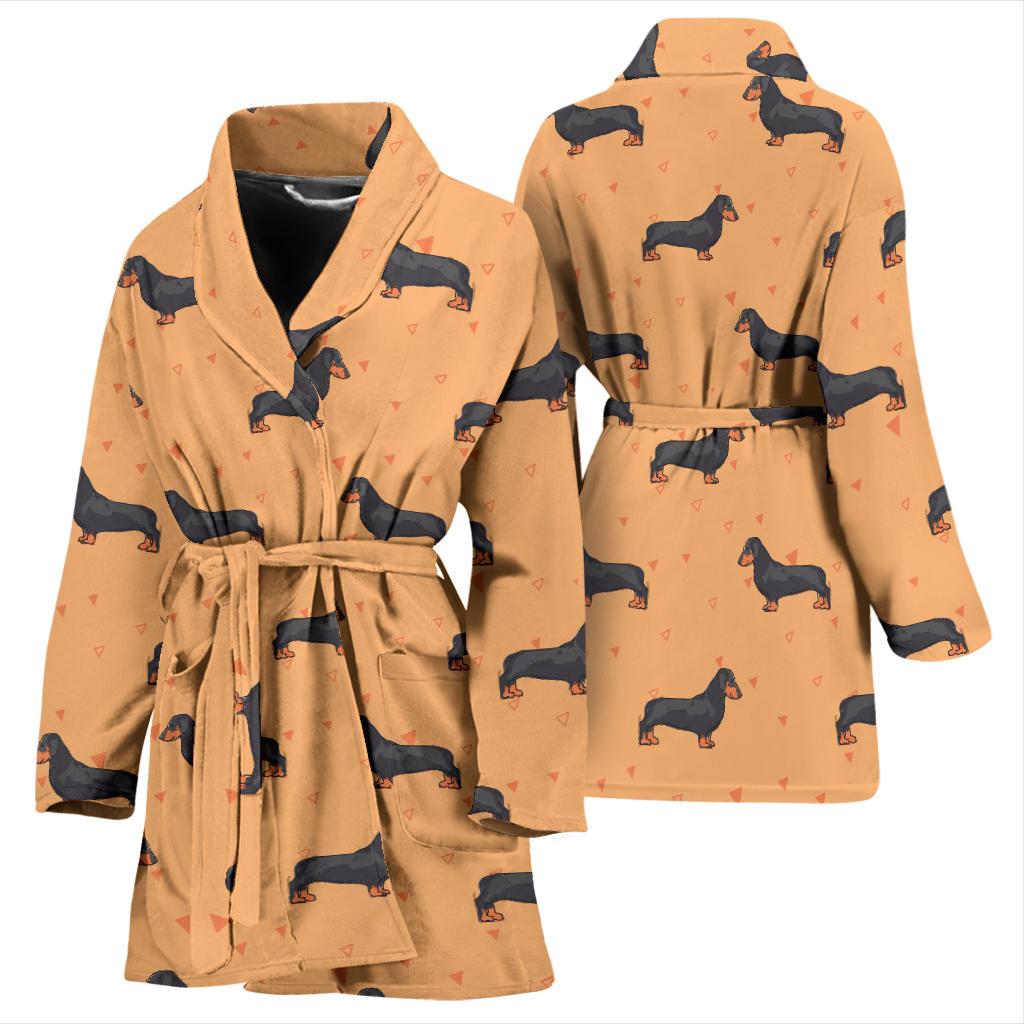 Dachshund Draw Print Pattern Women Bath Robe-JTAMIGO.COM