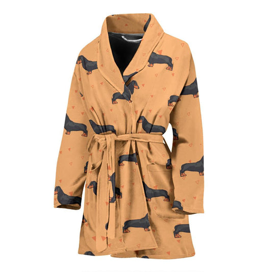 Dachshund Draw Print Pattern Women Bath Robe-JTAMIGO.COM