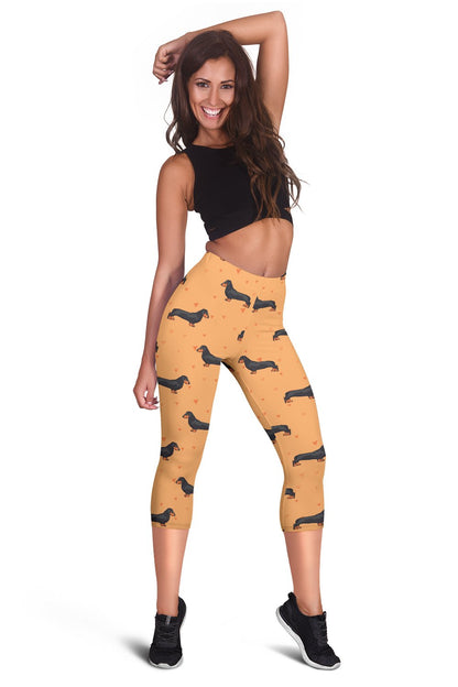 Dachshund Draw Print Pattern Women Capris
