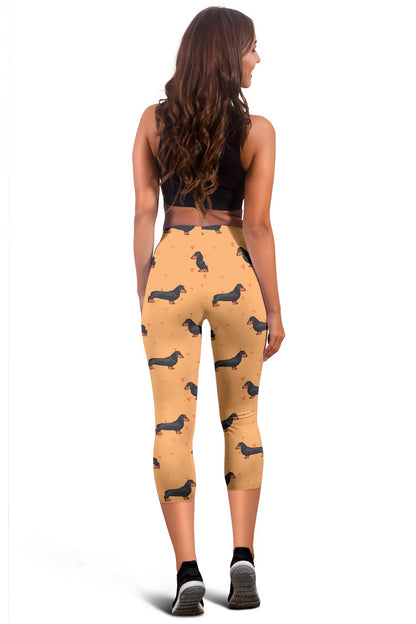 Dachshund Draw Print Pattern Women Capris