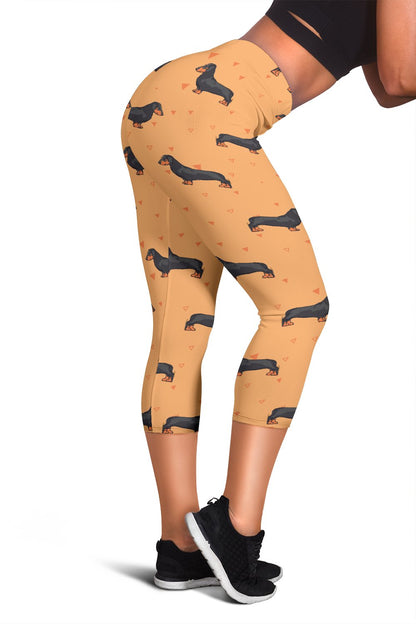 Dachshund Draw Print Pattern Women Capris