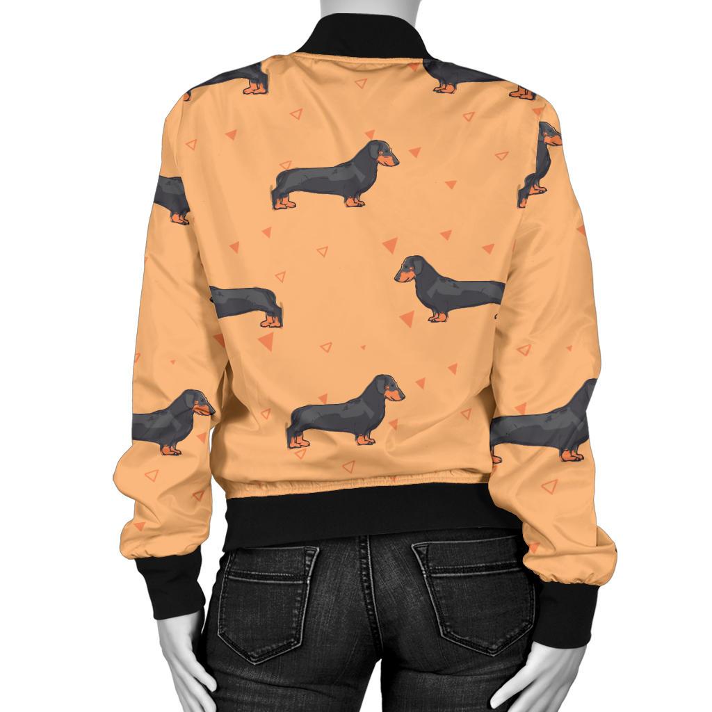 Dachshund Draw Print Pattern Women Casual Bomber Jacket